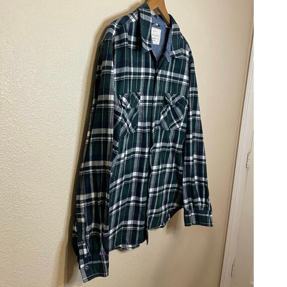 Weatherproof MensGreen Plaid Classic Cotton Cozy Long Sleeve Flannel Shirt XXL - Picture 8 of 11